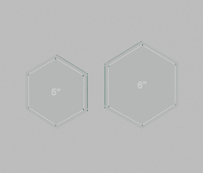 LaserThing Hexagon Quilting Template Set - 5", 6", 7", 8" Sizes with 1/4" Seam Allowance - Durable Acrylic Templates for Quilting, Patchwork, Crafting, & Sewing Projects - Clear Templates for Accuracy - Image 2